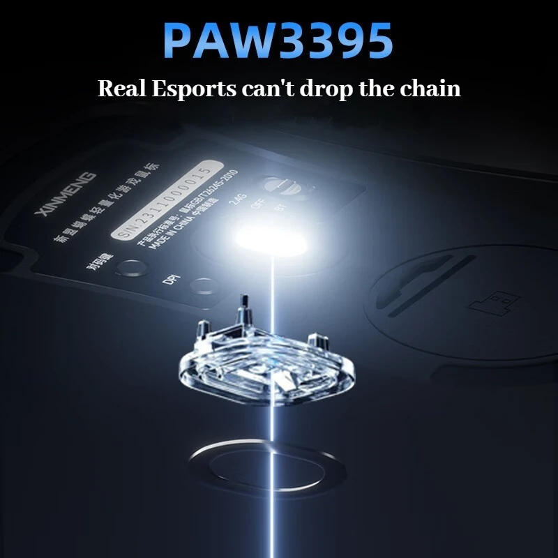 Xinmeng butterfly pro mouse para jogos tri-modo sem fio 4k taxa de pesquisa paw3395 sensor nordic52833 chip leve esports gamer m