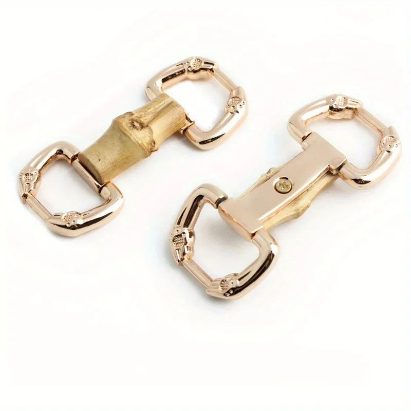 2PCS 68x21mm natural bamboo metal decorative shoe buckle simple shoe handbag wallet hardware accessories buckle