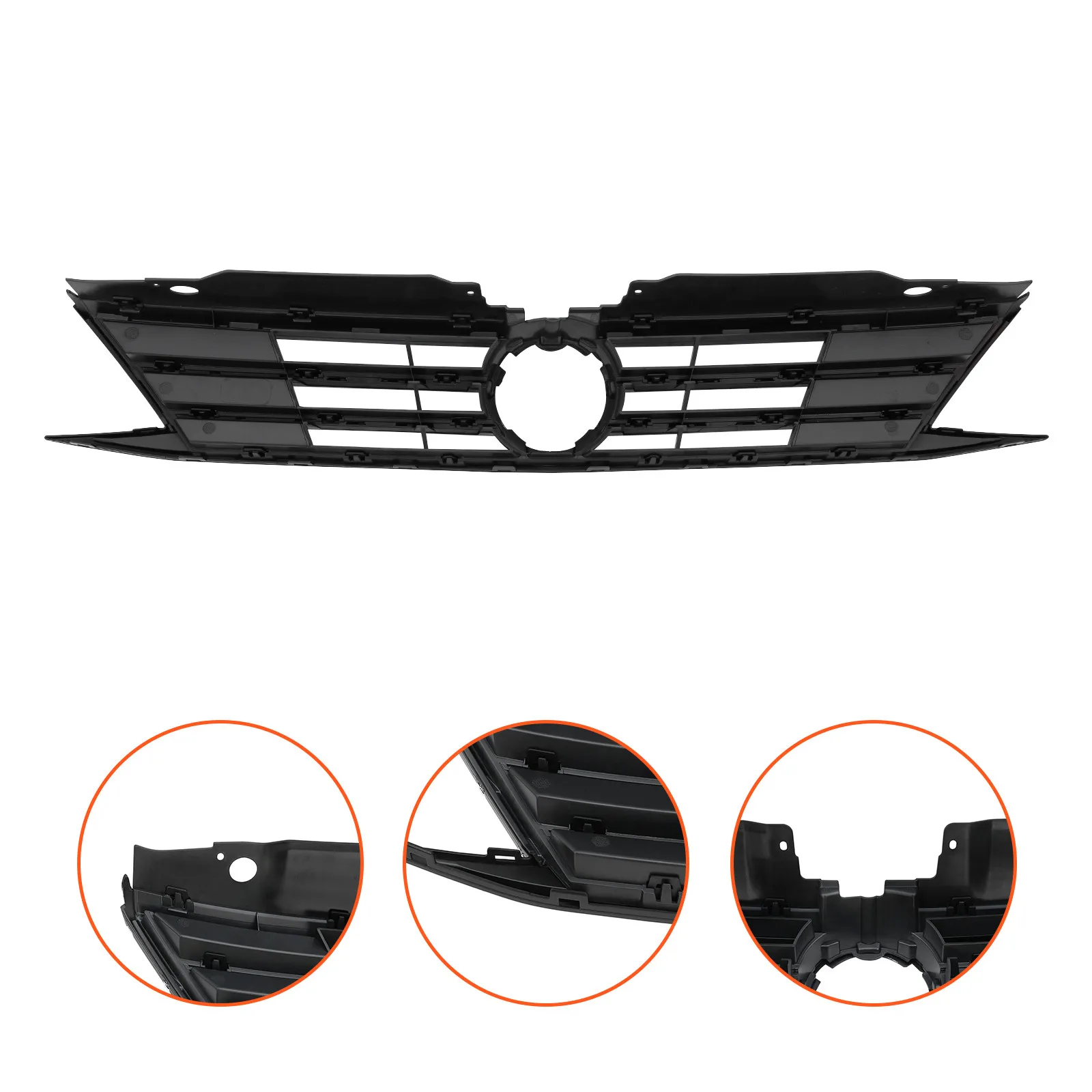 Fit 2015-2018 Volkswagen VW Jetta Front Upper Chrome Grille Grill 5C6853651AJZLL