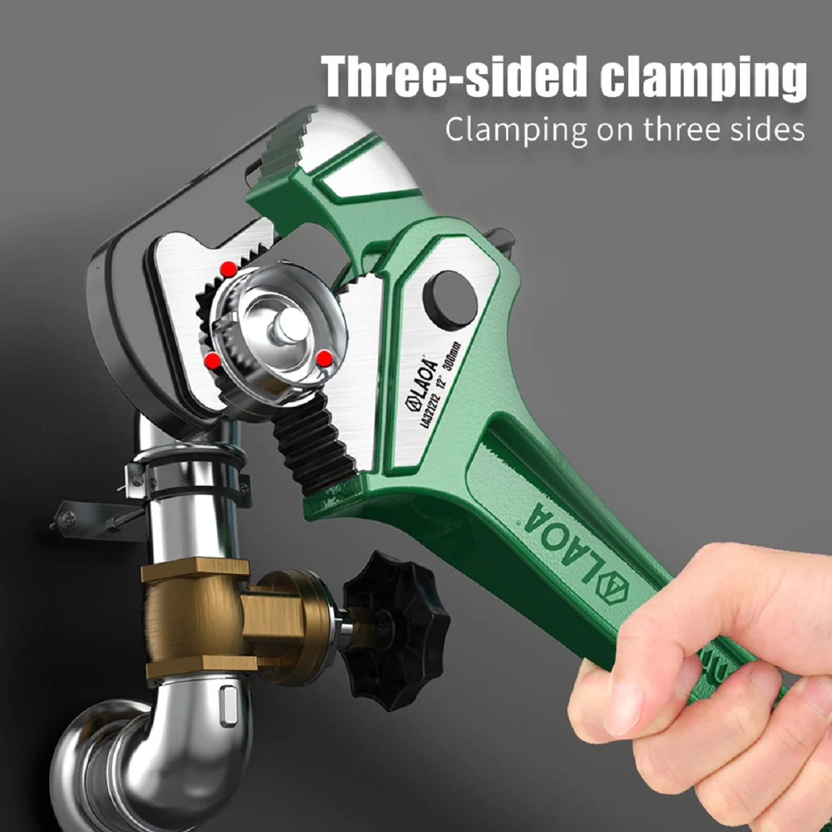 LAOA Quick Pipe Pliers 10 12 14 18 Inch CR-V Three-Sided Bite No Adjustment Needed Plumbing Tool