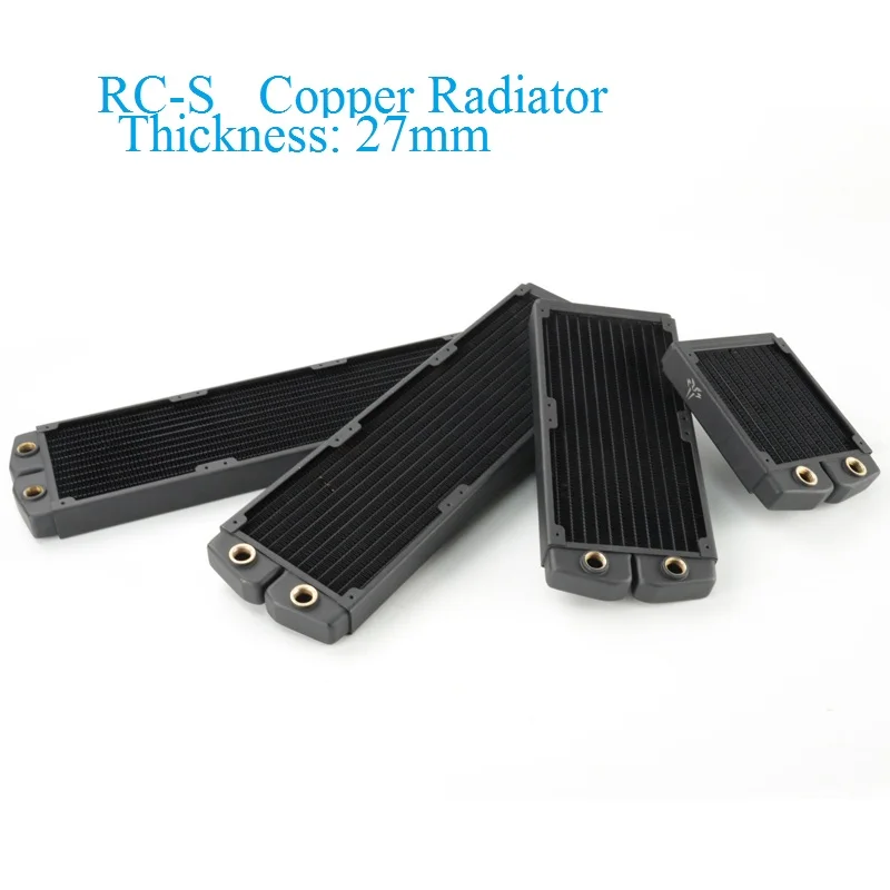 Syscooling 480mm copper radiator 27mm thickness G1/4 thread water cooling radiator black color