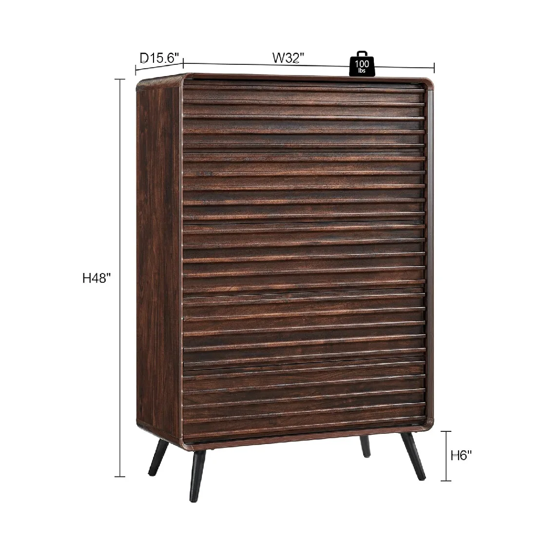Louvered shoe cabinet, natural wood color + metal legs, exclusive for entryway furniture for cross-border e-commerce