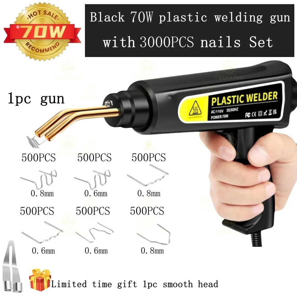 3000/1200/200 Stuks 70W Hot Nietmachine Plastic Lasmachine Auto Bumper Reparatie Kit Pvc Plastic Reparaties nietmachine Nietjes Soldeerpistool