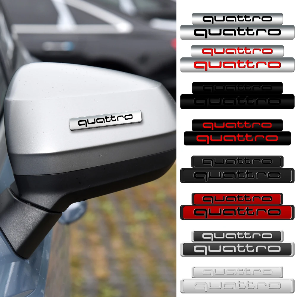 3D Metal Car Rear Trunk Emblem Fender Side Sticker Center Cover for Audi Quattro A5 B7 Q7 A3 B8 A6 TT R8 A8 A7 Q5 Q3 C7 S3 A1 B5