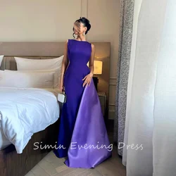 Simin فستانسهرة Luxury Party Dress Bateau Backless Sexy Crepe Sleeveless elegant Formal Saudi evening gala dress for women 2024