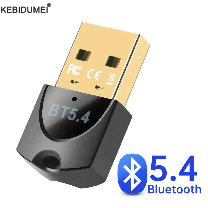 Adaptador USB Bluetooth 5.4 Dongle para PC Speaker, Teclado Mouse Sem Fio, Receptor De Áudio De Música, Transmissor