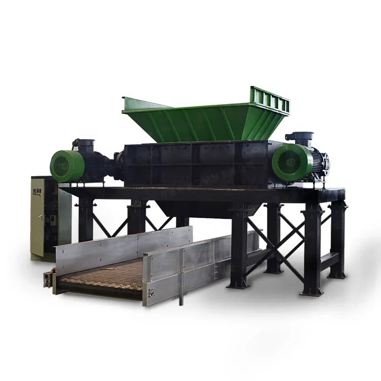 Metal Plastic Garbage Shredder Machine 600 Model Shreddder Machine Double Shaft H13 Material Blade Wood Scrap Crushing Rubber