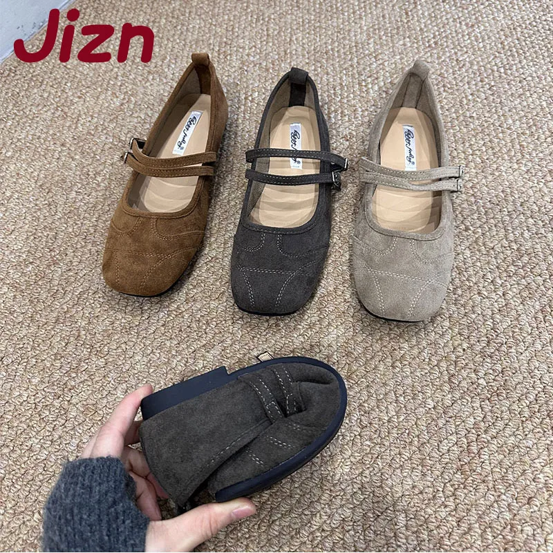 

Female Shallow Footwear Square Toe Ladies Flats With Shoes Fashion Buckle Strap Women Mary Janes Flats Shoes