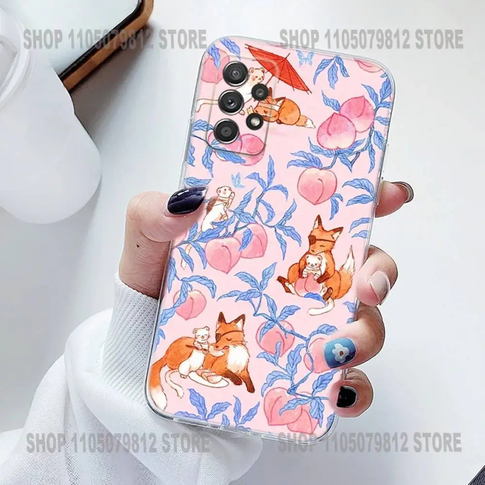 حافظة هاتف كارتون فوكس من السيليكون لهاتف سامسونج S30,23,21,22,20 FE lite,S10,9,PIus Note20 Ultra Soft Transparent #4