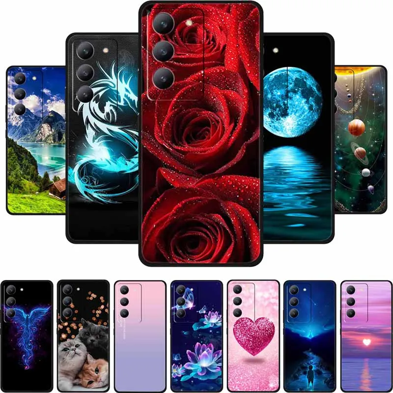 Phone Case For Realme 14x Back Cover Case Realme14x Shockproof Black Silicone Soft Funda Para For Realme V60 Pro Case V60Pro Bag