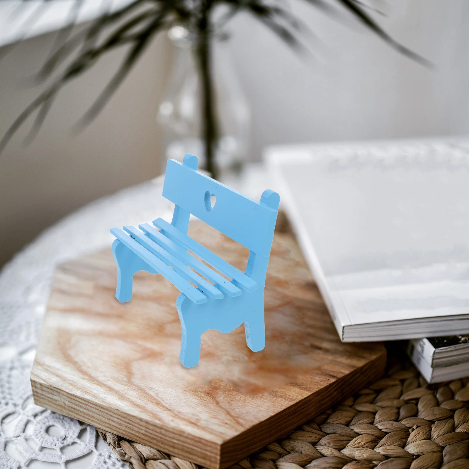 Holzbank, Mini-Haus, Miniatur-Holzstuhl, Stuhl, Hausdekoration für Zuhause, Büro, Spielhaus, Szene, kleines Möbelzubehör