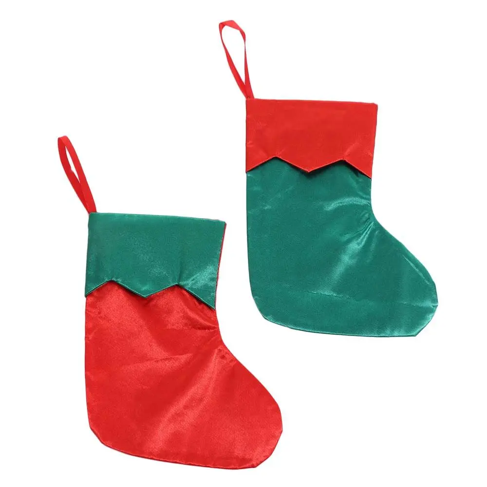 

Navidad Classic Christmas Socks Red & Green Gift Bag Christmas Stockings Simple Ornaments Christmas Tree Hangings Family