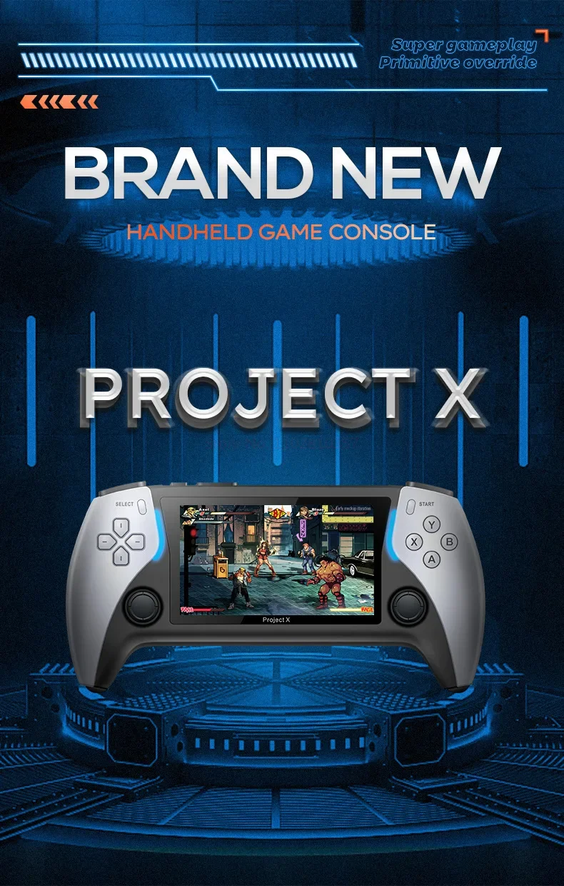 Project X 4 3-Inch High Definition Ips Screen Handheld Game Console Ps5 Supports Dual Player Combat With Dual Controllers Gift