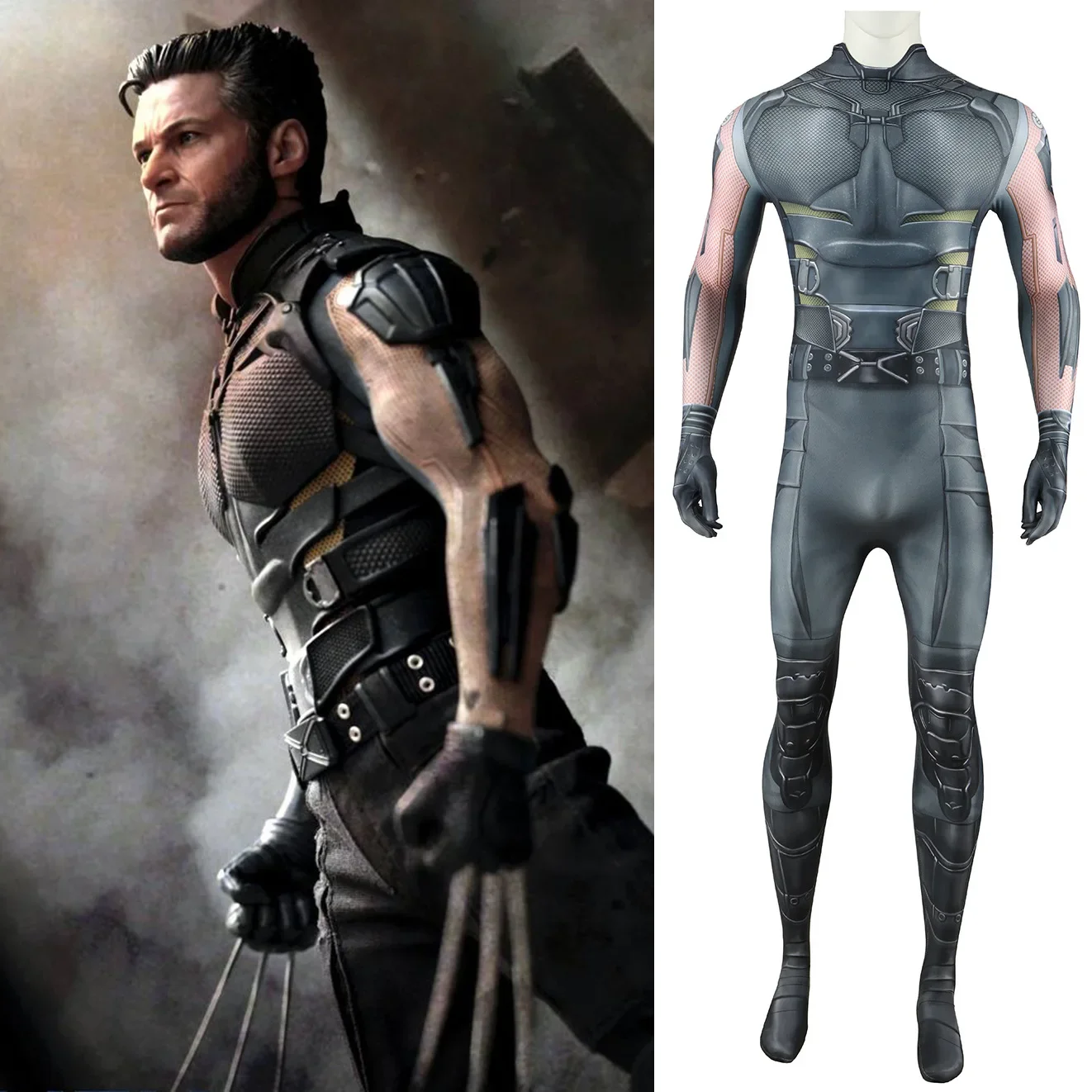 Wolverine Cosplay Logan Costume Superhero Spandex Zentai BodySuits Wolverine Cosplay Outfit Halloween James Howlett  Costume