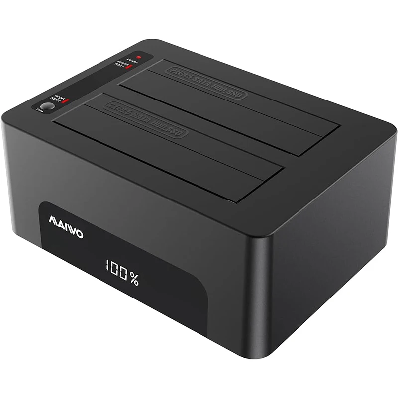 MAIWO Dual Bay USB 3.0 zu SATA Externes Festplattengehäuse Klon-Dockingstation für 2,5 Zoll / 3,5 Zoll HDD/SSD SATA-Festplatten-Dock – Detail 7