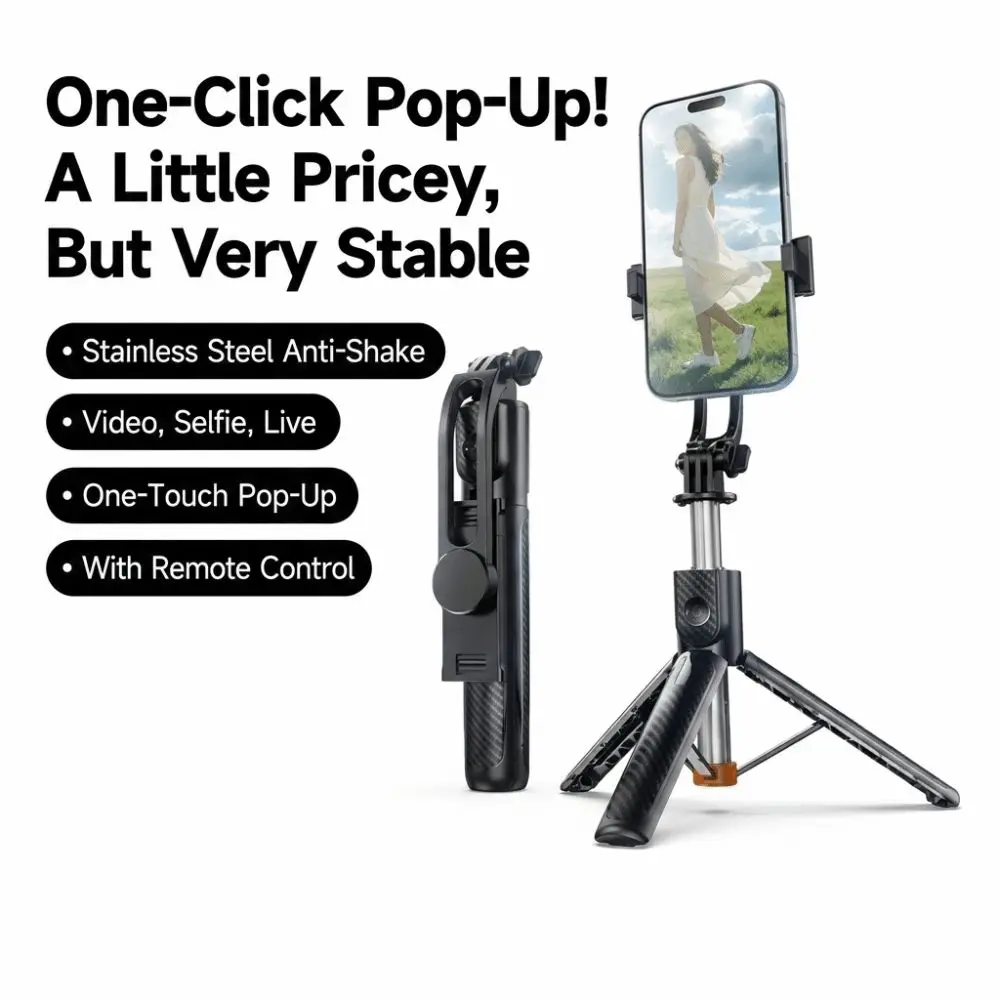 

360° Rotation Bluetooth Selfie Stick Telescopic Design Mini Phone Tripod Portable Foldable Travel Handheld Tripod