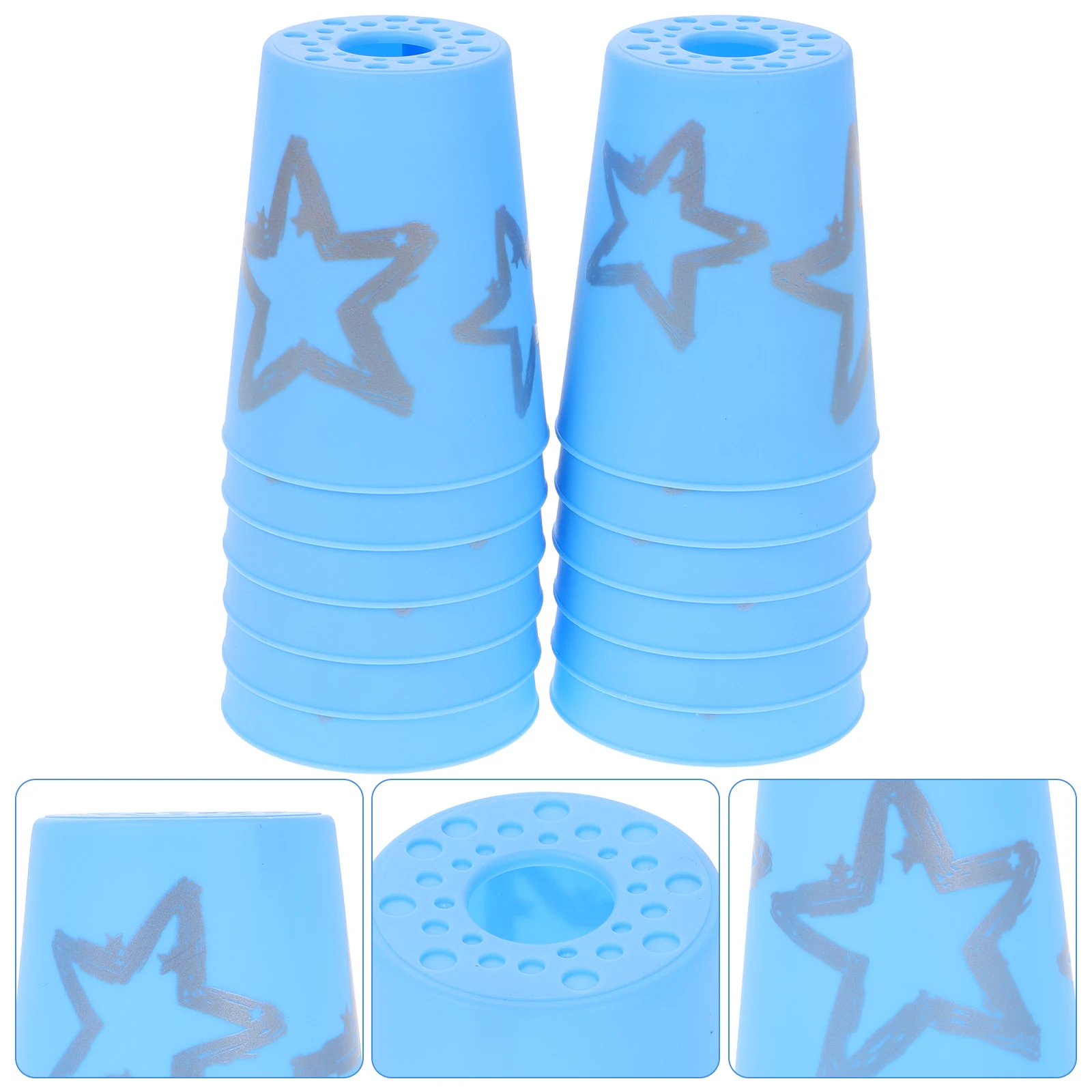 12-teiliges stapelbares Tassen-Spielzeug aus Kunststoff, Trainingsspiele, kreatives Design, multifunktionale Verwendung, leicht zu reinigen, einfach