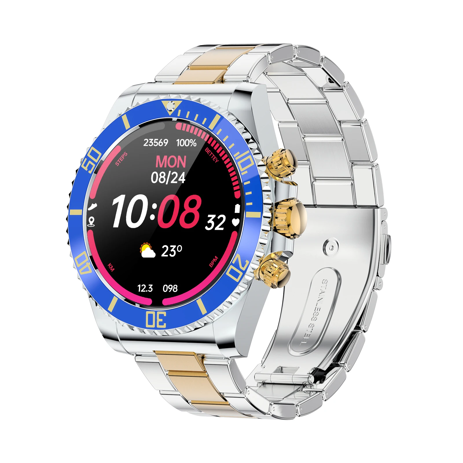 AW12 Smart Watch with 1.3" HD IPS Display, Full Metal Steel Case, Multiple Sports Modes, Message Alerts, Health Tracking