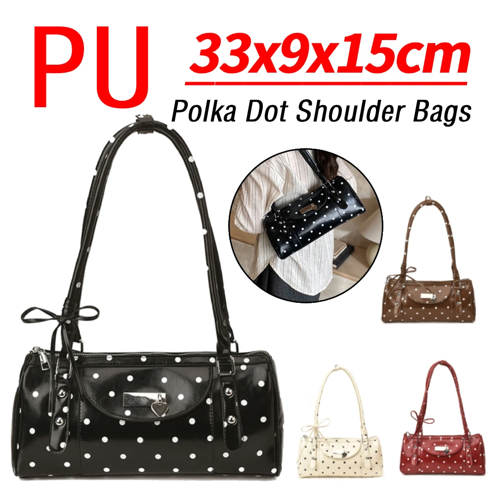 

Сумки через плечо из искусственной кожи в горошек, винтажные универсальные сумки-багеты для женщин, для работы, шопинга, путешествий и повседневного использования