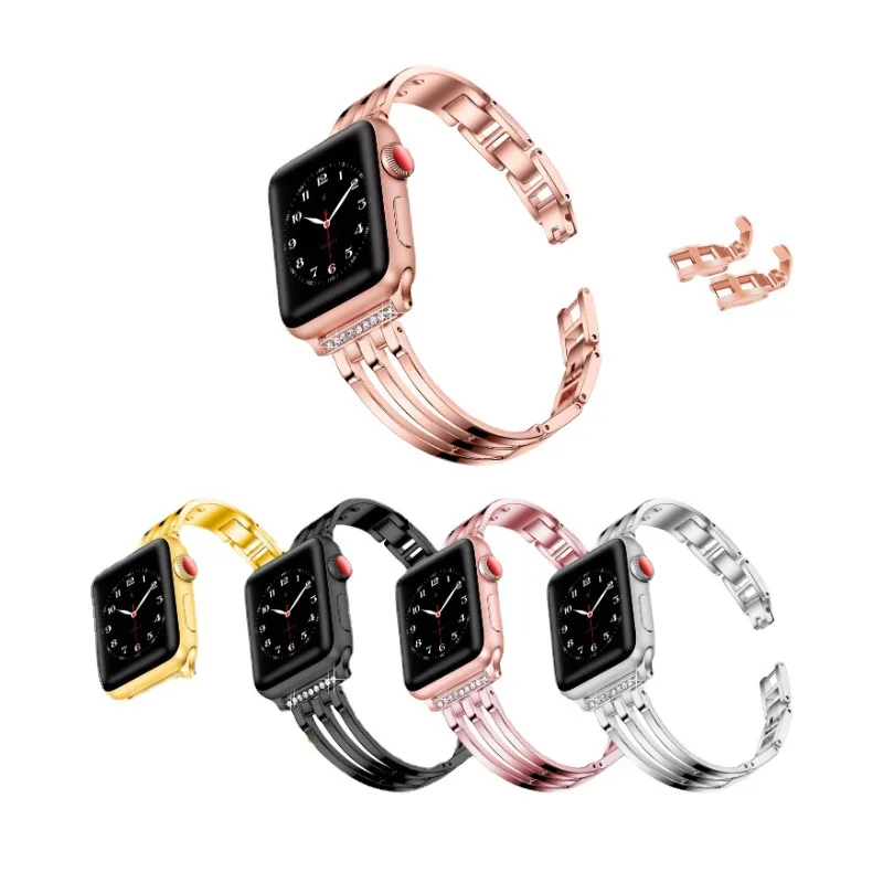 For Apple Watch Diamond Jewelry Smart Watch Strap Top Stainless Steel Smart Watches Bands 2027