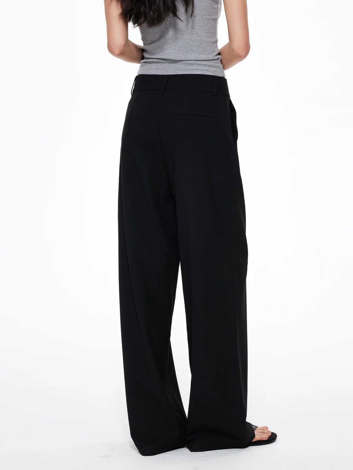 

UnderStr, драпированные широкие брюки с высокой талией, прямой крой, утягивающие повседневные брюки, модные длинные брюки для поездок на работу