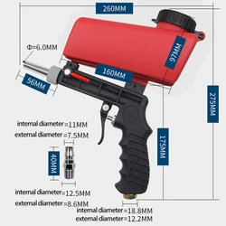 Adjustable Sandblasting Gun 90psi Portable Sand Blaster Sand Blasting Machine Gravity Small Handheld Pneumatic Blasting Gun