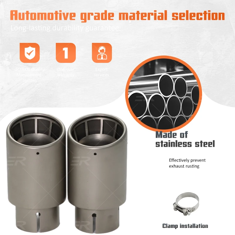 1PCS Universal Stainless Steel Exhaust Tips Modify For Car Decoration Cars Accessories Upgrade Muffler Pipe Tail Tip Nozzles - Image 3