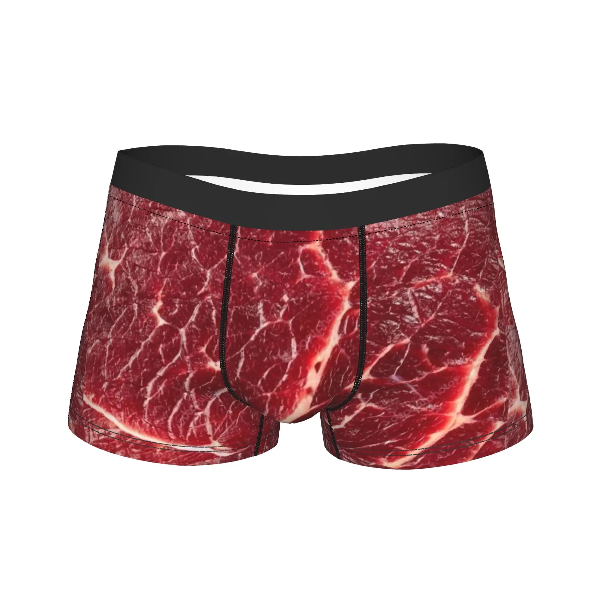 Funny Meat Pattern Beef Boxers Humorous Underwear  Boxer Briefs Gag Gift For Men