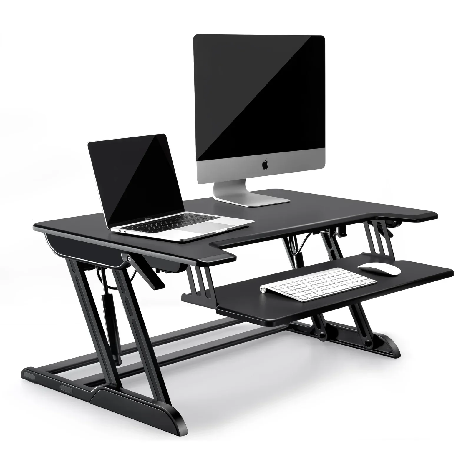 

2026 High End Portable Flexible Height Adjustable Laptop Black Folding Table Stand With Keyboard Tray