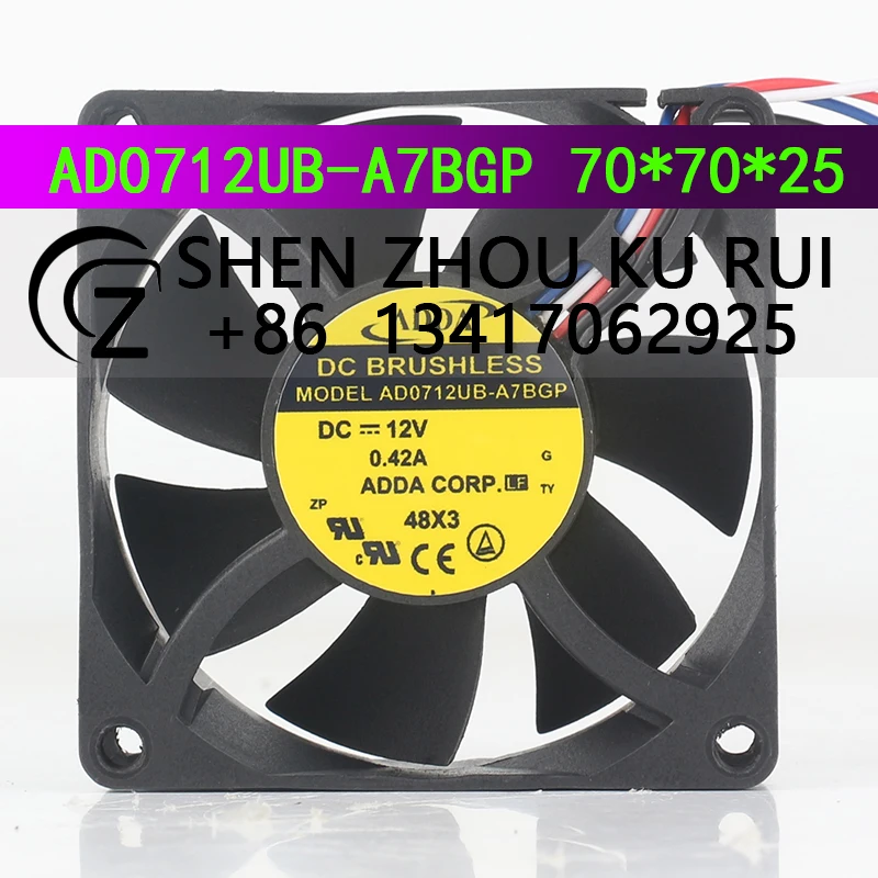 

ADDA DC12V 0.42A 7025 70X70X25MM 7CM PWM Double Ball bearing CPU Temperature Control AD0712UB-A7BGP cooling fan