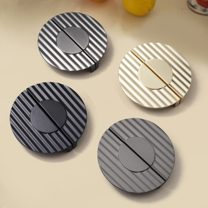 Modern Minimalist Luxury Single Hole Pull Handles Half-Round Design  Double Door Shoe Cabinet Wine Cabinet Kitchen Cabinet Wa