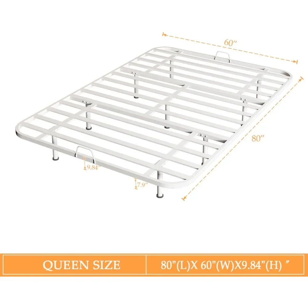 Floating Metal Bed Frame - Queen Size Modern Platform with Smart LED Lights, Heavy Duty Bed Mattress Foundation, Warm White