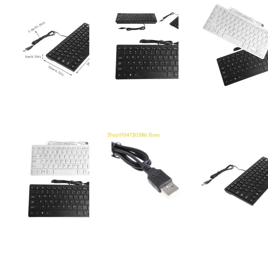 K0EA Mini Multimedia USB External Keyboard For Notebook Laptop Computer