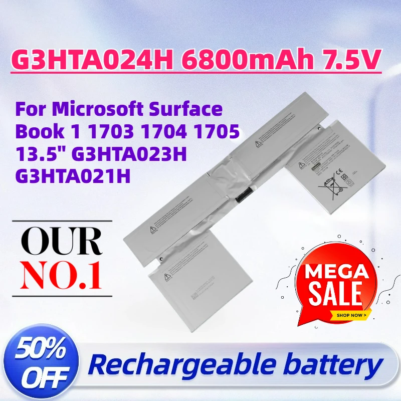 Upgrade G3HTA024H 6800mAh 7.5V Keyboard Base Battery For Microsoft Surface Book 1 1703 1704 1705 13.5" G3HTA023H G3HTA021H