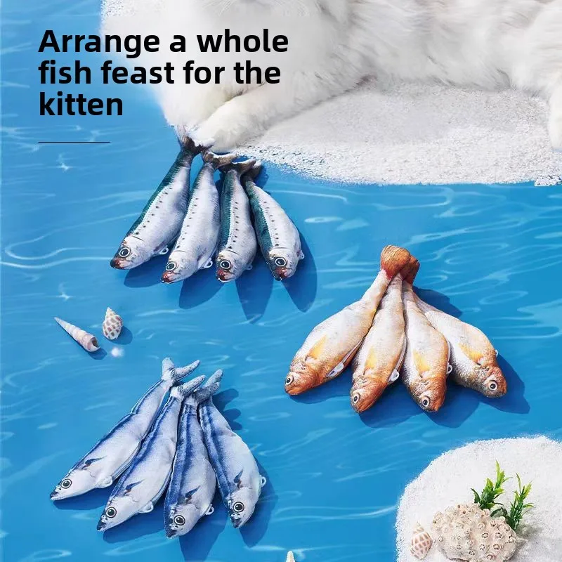 

Hot-selling Pet Simulation Fish Pet Cat Toys Plush Cat Molar Products Cat Teasing Artifact Bite-resistant Sound