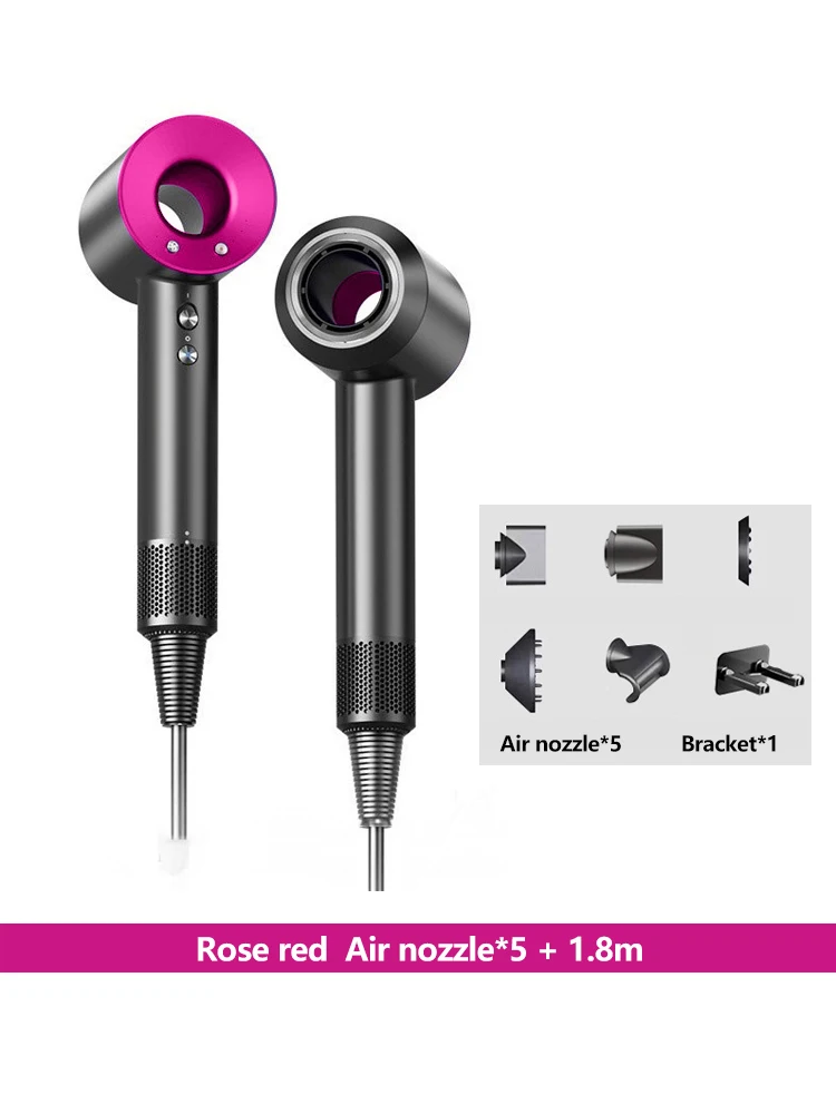 5-in-1 Pro Hair Dryer with Leafless Negative Ionic High-Speed Hair Dryer for Smooth Hair has Hot and Cold Air Functional