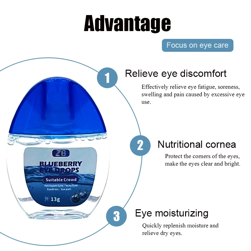 13ml Cool Eye Drops Medical Cleanning Eyes Detox Relieves Discomfort Removal Fatigue Relax Massage Eye Care Health Products