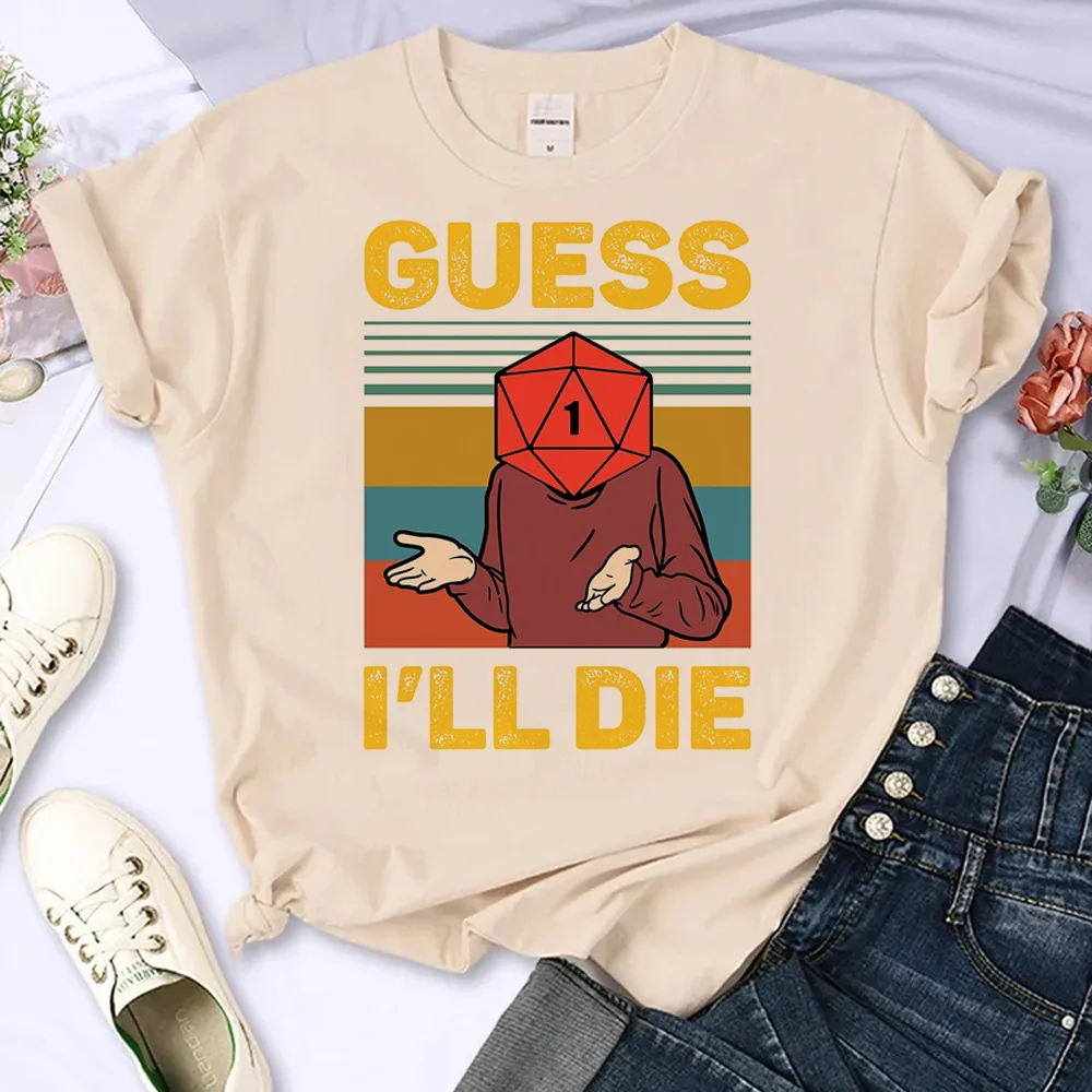 Guess I'll Die D20 tshirt women anime Tee female streetwear clothes