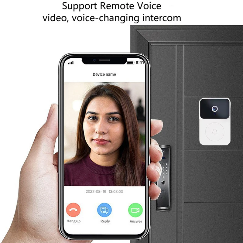 Wifi x9ビデオドアベル,ワイヤレス,HDカメラ,セキュリティアラーム,スマートホームドアベル,wifiインターホン