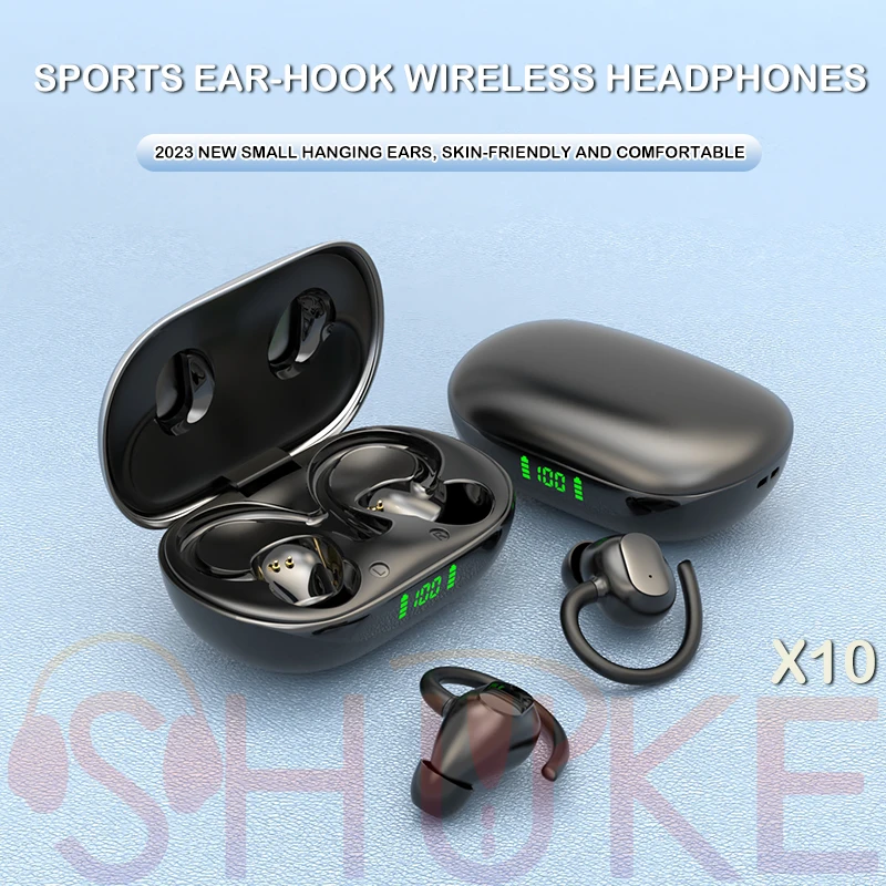 SHUKE X10 Bluetooth Headphones Sports Rotating Ear Hooks Deep Bass IPX5 Waterproof Sweatproof Sport Earbuds