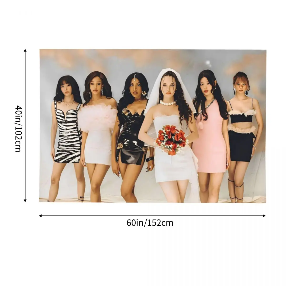 Katseye Gnarly غابرييلا قماش مزخرف جداري نمط معلق المفروشات غرفة نوم غرفة المعيشة خلفية المنزل القماش الجدار الديكور