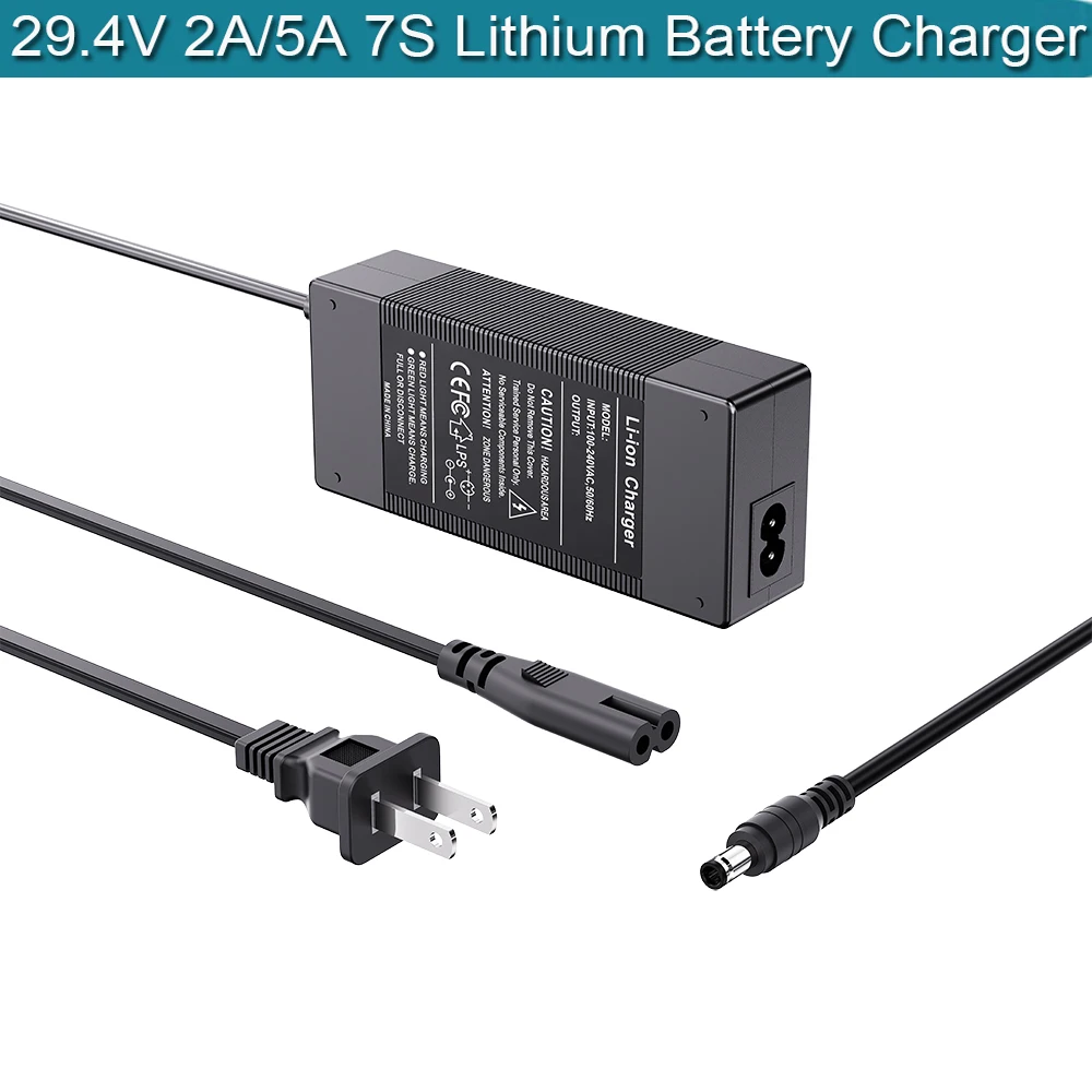 29.4 فولت 2A التيار المتناوب/تيار مستمر محول شاحن ل 24 فولت المدخلات 100-240 فولت AC-DC تيار مستمر 5.5x2.5 مللي متر 7S بطارية ليثيوم حزمة ، شاحن بطارية ليثيوم أيون
