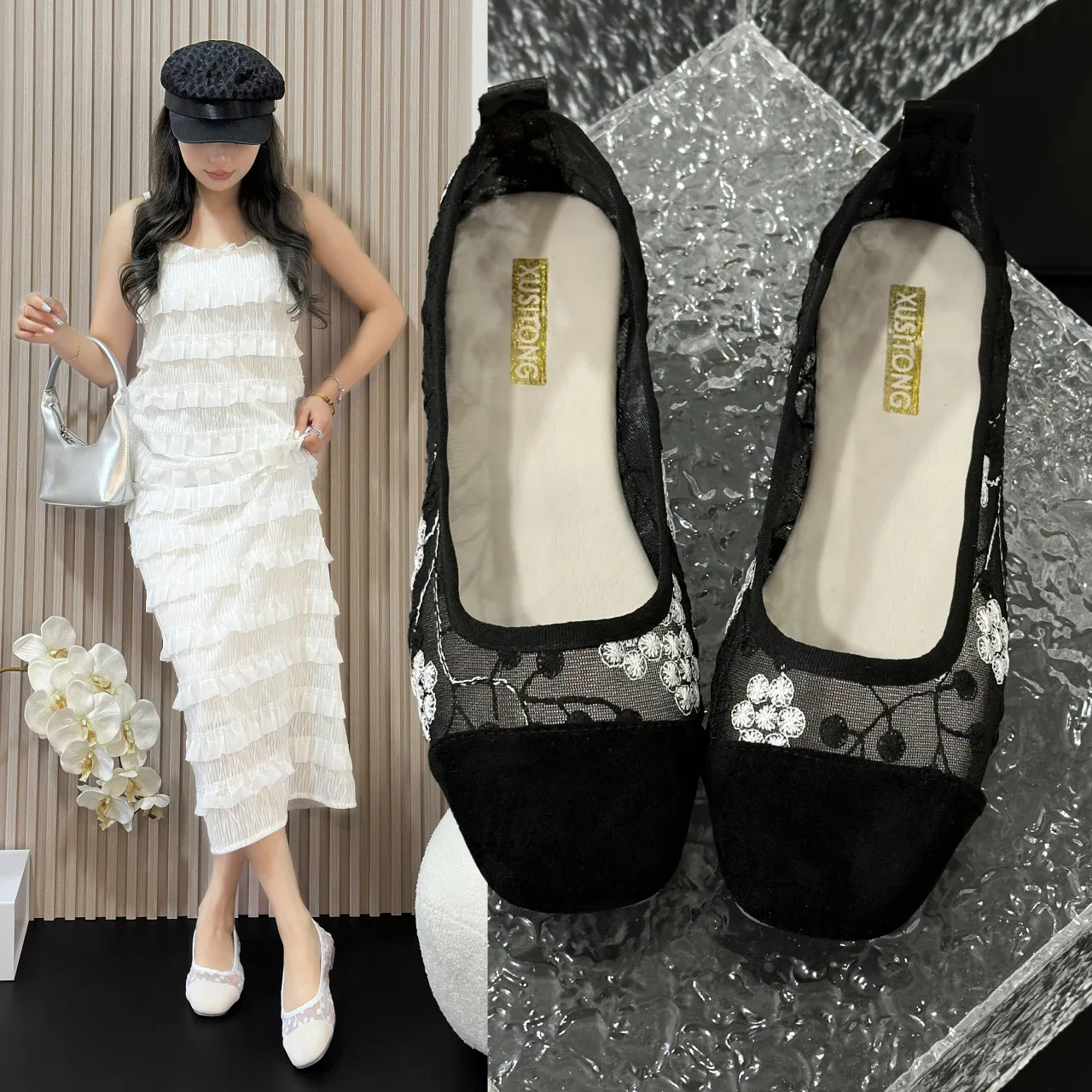 Туфли женские теннисные, повседневные кроссовки с квадратным носком, модная обувь на плоской подошве, дышащие, под платье, однотонная ткань из искусственной кожи, для отдыха, лето 2024