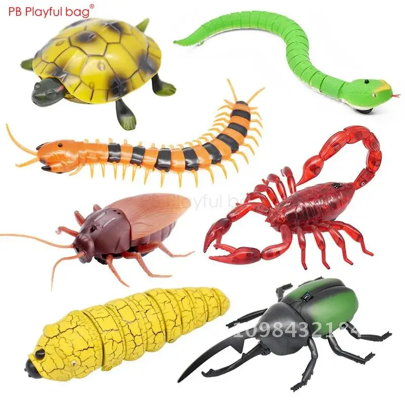 Juguetes eléctricos de serpiente simulada de insectos RC, modelo Animal de Control remoto, juguetes difíciles para adultos, pastillero de cucaracha, regalos para niños AC38