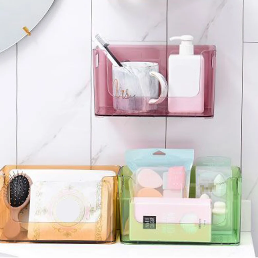 

No Drill Shower Basket Soap Holder Wall Mounted Bathroom Storage Organizer for Tiles Glass Marble Suction Free Adhesive