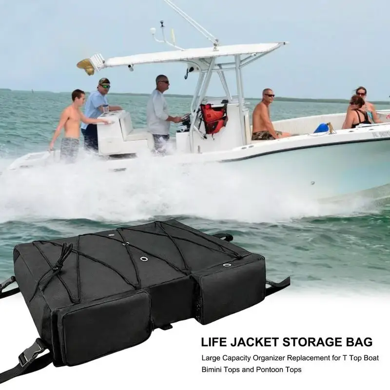 

Boat Life Jacket Storage Bag Large Capacity 600D Oxford Fabric Windproof Yachts Pouch Boat Storage Accessories Safety Gear