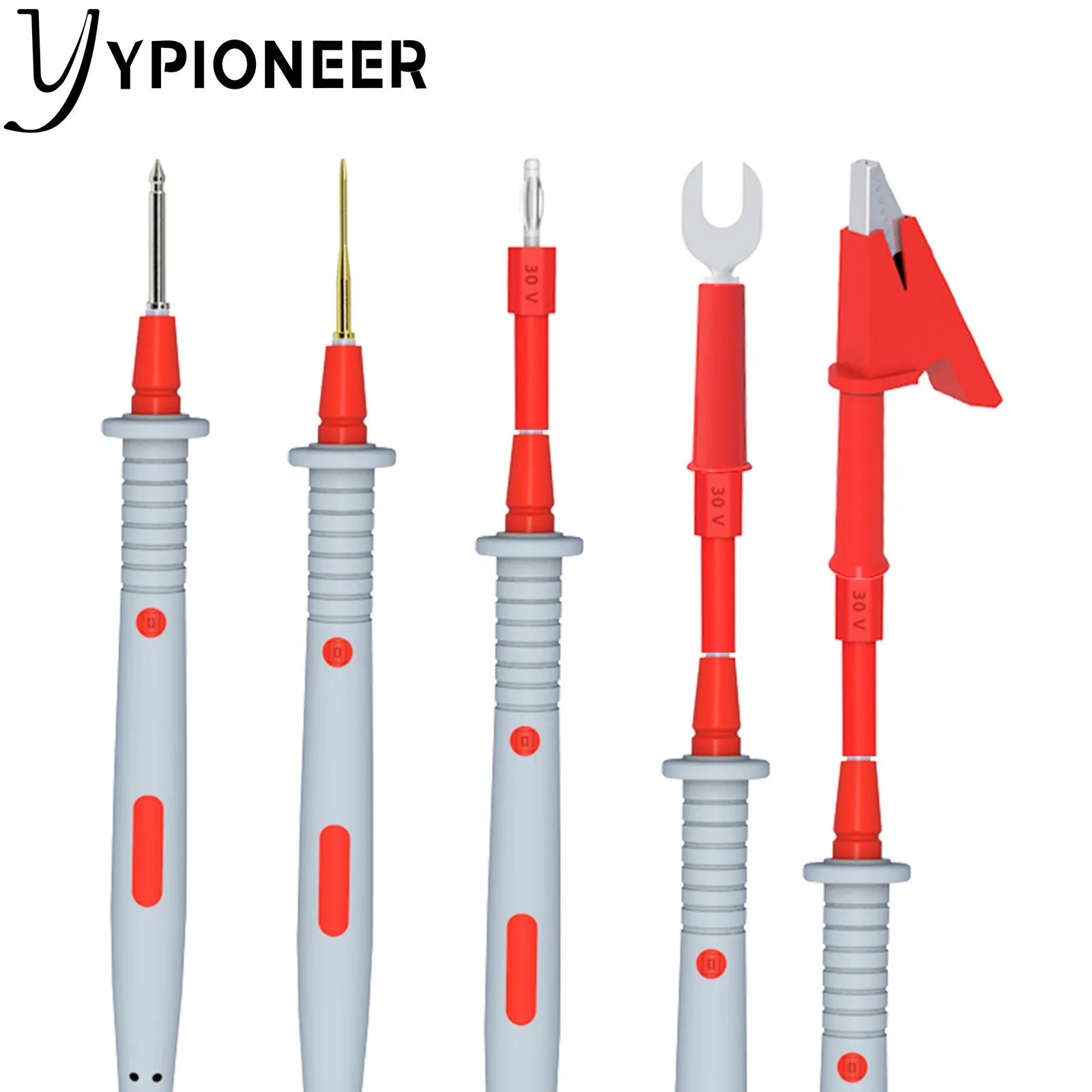 YPioneer P1503E Kit di puntali per Test multimetro sonde di prova elettriche digitali con Clip a coccodrillo Mini Grabber SMD IC Clip per gancio di prova