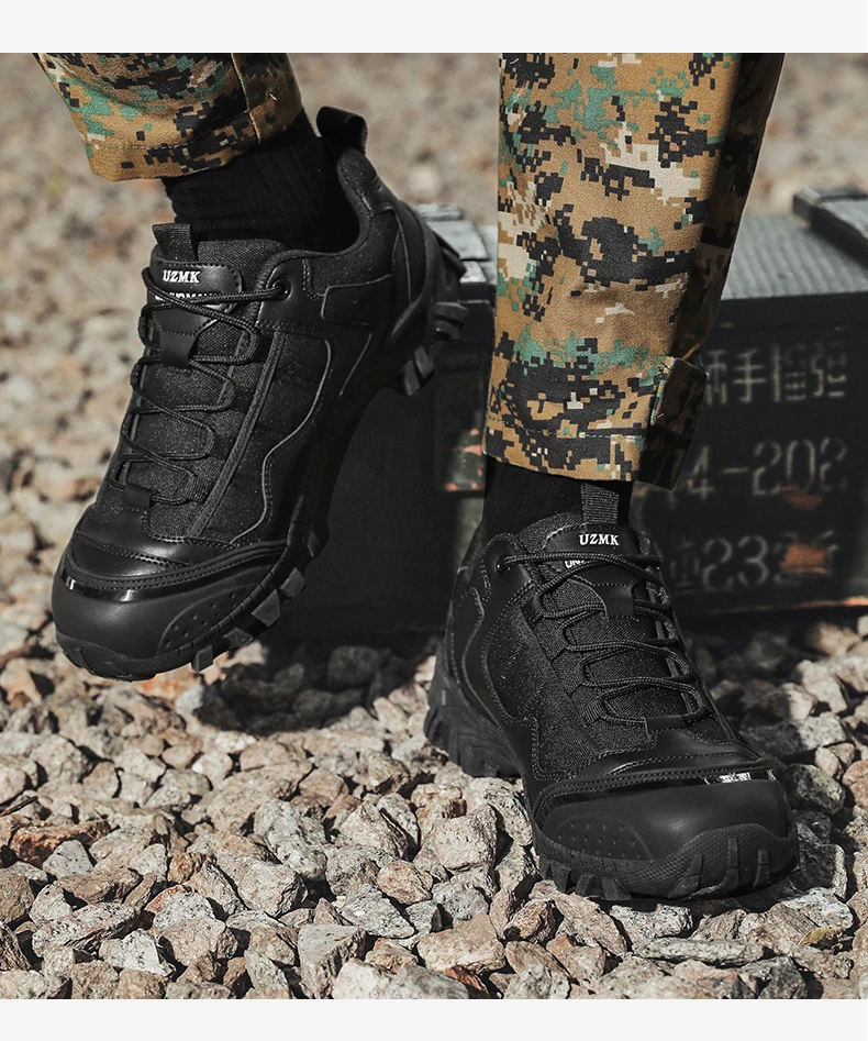 Männer Taktische Stiefel Anti Slip Arbeit Lace Up Unisex Armee Schuhe Outdoor Wanderschuhe Wüste Top Männliche Militär Stiefel Special Forces – Detail 12