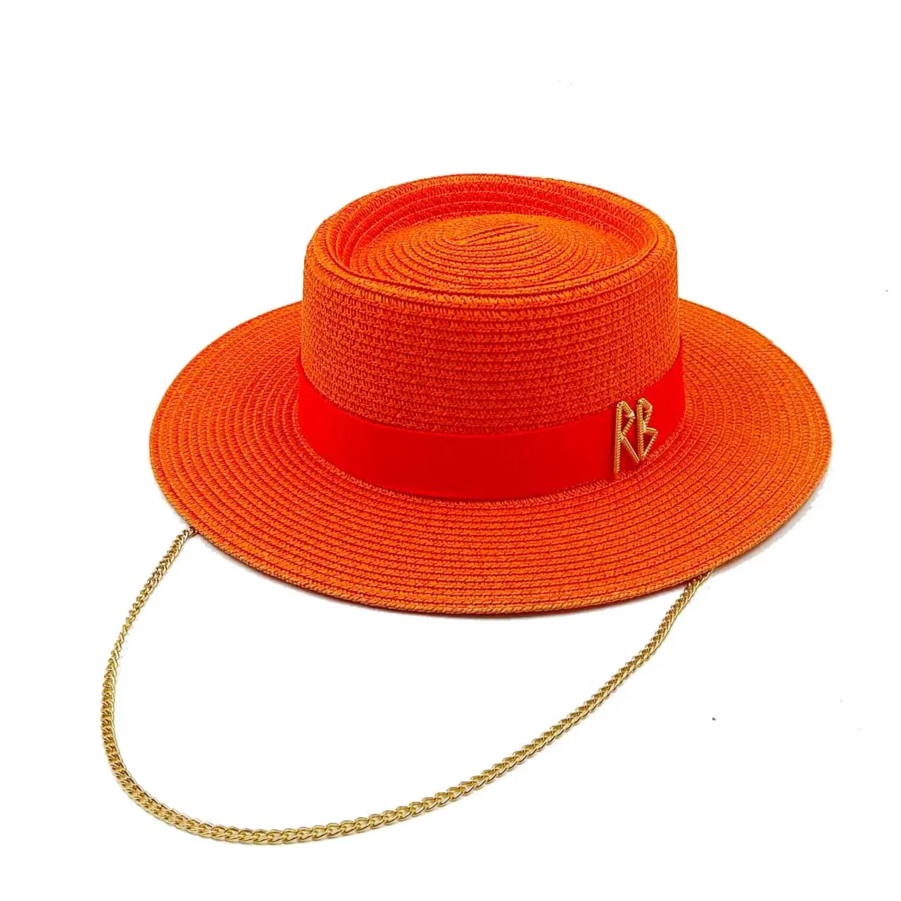 Summer Straw Hat Chain with  Elegant Ladies Party Dress Hats Travel Beach Sun Hat chapeau шляпа женская