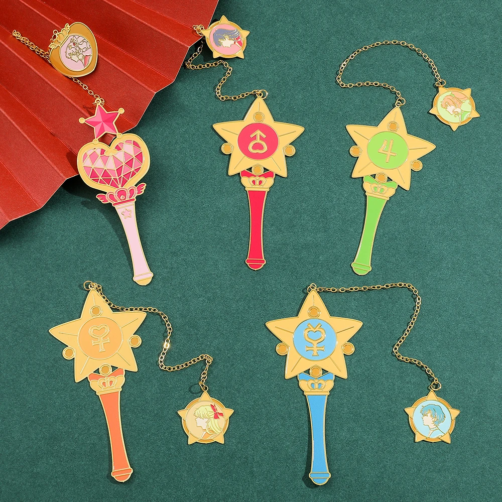 

Sailor Moon Magic Wand Metal Bookmarks for Anime Fans Reading Lovers Page Labeling Anime Enthusiasts Collectible Gifts